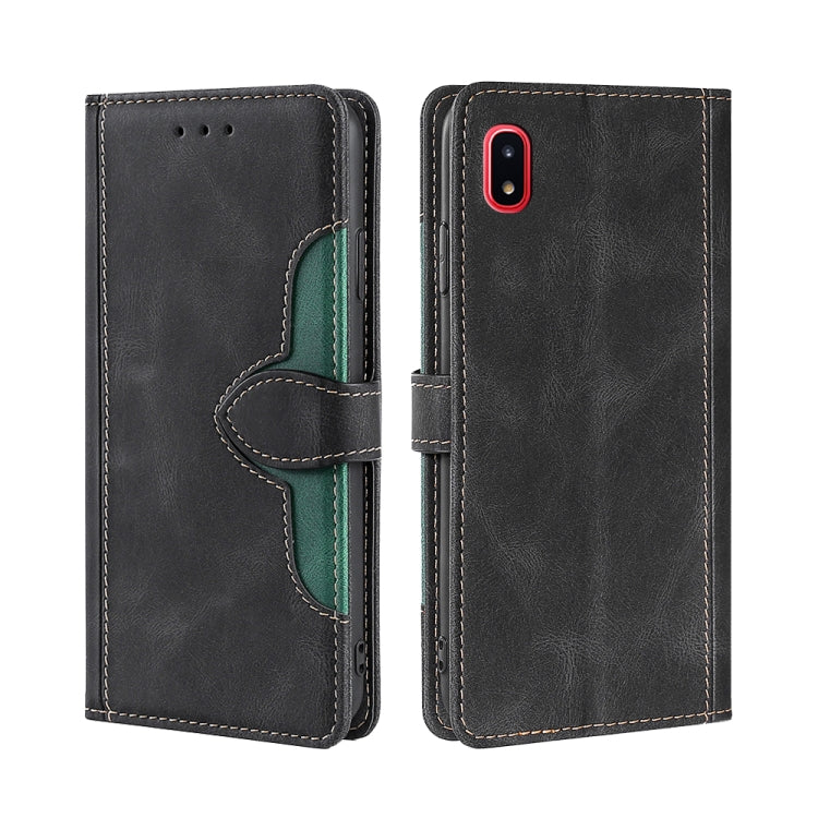For Samsung Galaxy A20 / A21 JP Version Skin Feel Straw Hat Magnetic Buckle Leather Phone Case
