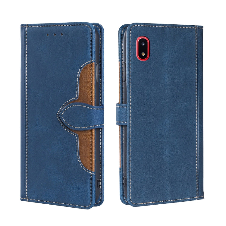 For Samsung Galaxy A20 / A21 JP Version Skin Feel Straw Hat Magnetic Buckle Leather Phone Case