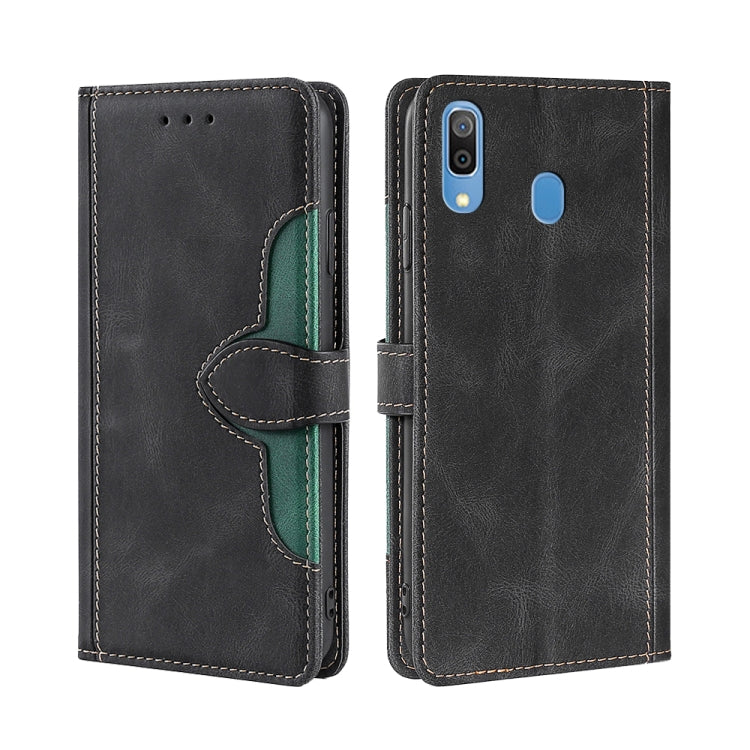 For Samsung Galaxy A30 JP Version Skin Feel Straw Hat Magnetic Buckle Leather Phone Case
