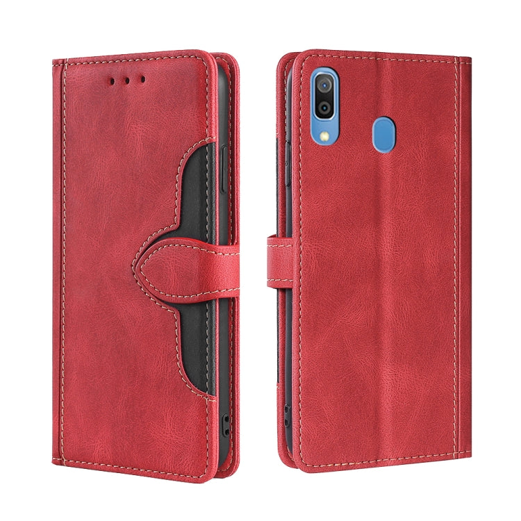 For Samsung Galaxy A30 JP Version Skin Feel Straw Hat Magnetic Buckle Leather Phone Case