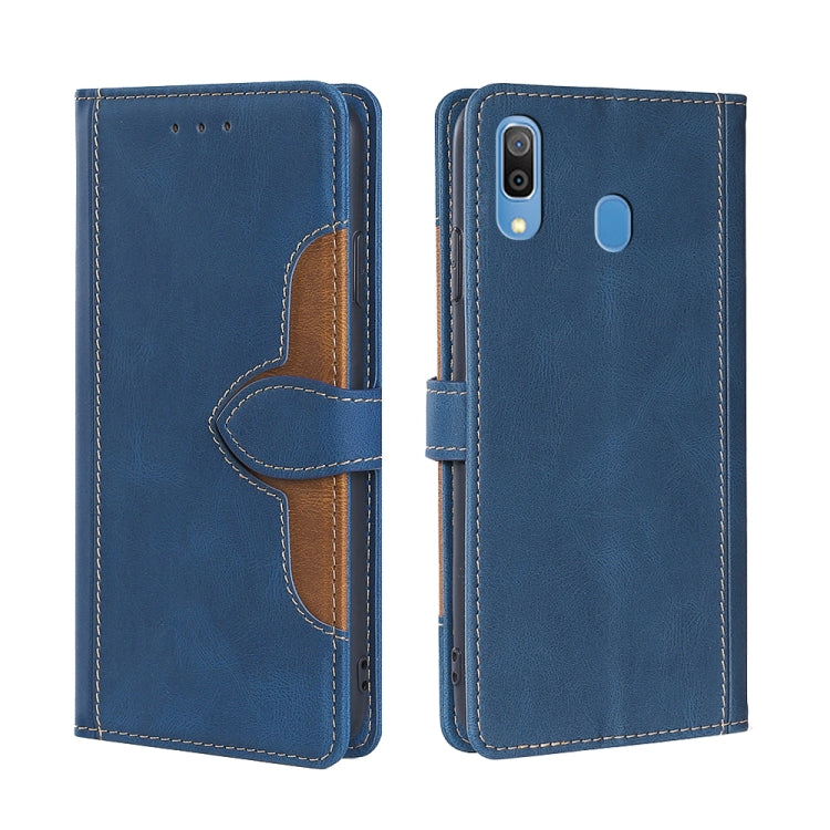 For Samsung Galaxy A30 JP Version Skin Feel Straw Hat Magnetic Buckle Leather Phone Case
