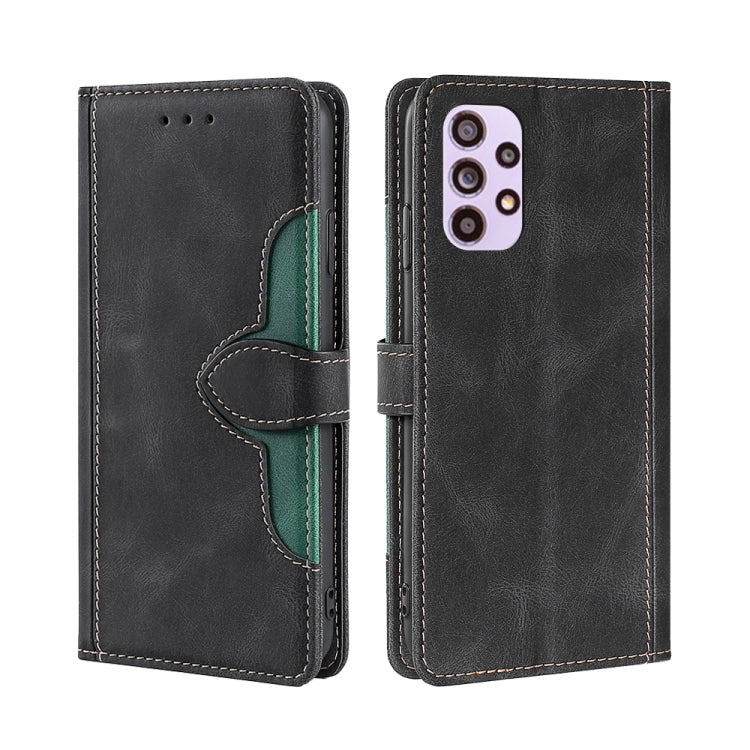 For Samsung Galaxy A33 5G Skin Feel Straw Hat Magnetic Buckle Leather Phone Case