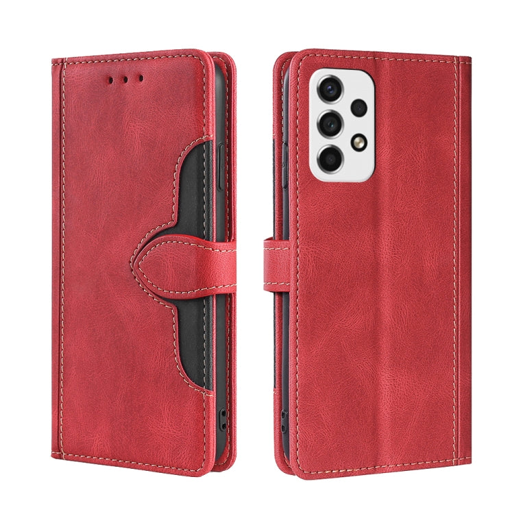 For Samsung Galaxy A53 5G Skin Feel Straw Hat Magnetic Buckle Leather Phone Case