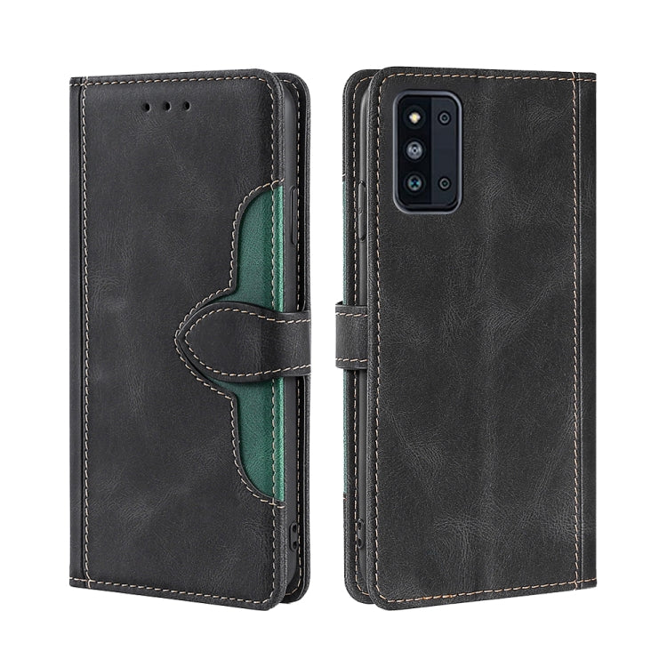 For Samsung Galaxy F52 5G Skin Feel Straw Hat Magnetic Buckle Leather Phone Case