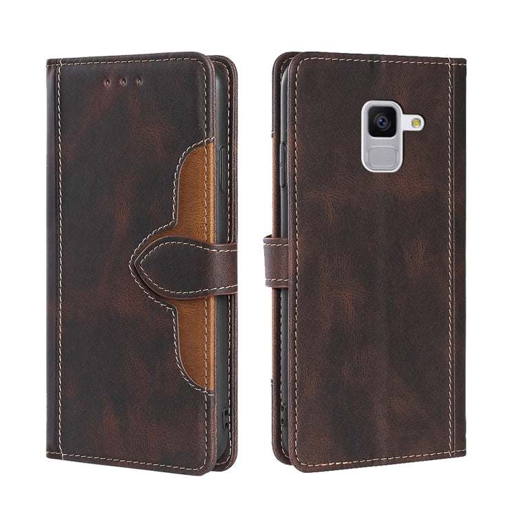 For Samsung Galaxy Feel 2 JP Version Skin Feel Straw Hat Magnetic Buckle Leather Phone Case