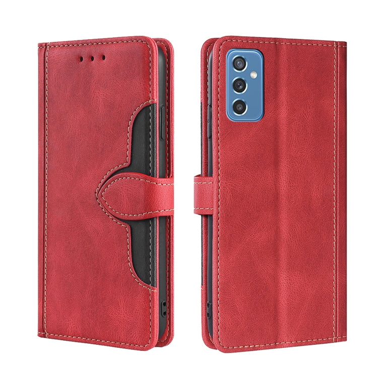 For Samsung Galaxy M52 5G Skin Feel Straw Hat Magnetic Buckle Leather Phone Case