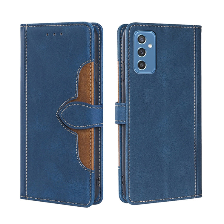 For Samsung Galaxy M52 5G Skin Feel Straw Hat Magnetic Buckle Leather Phone Case