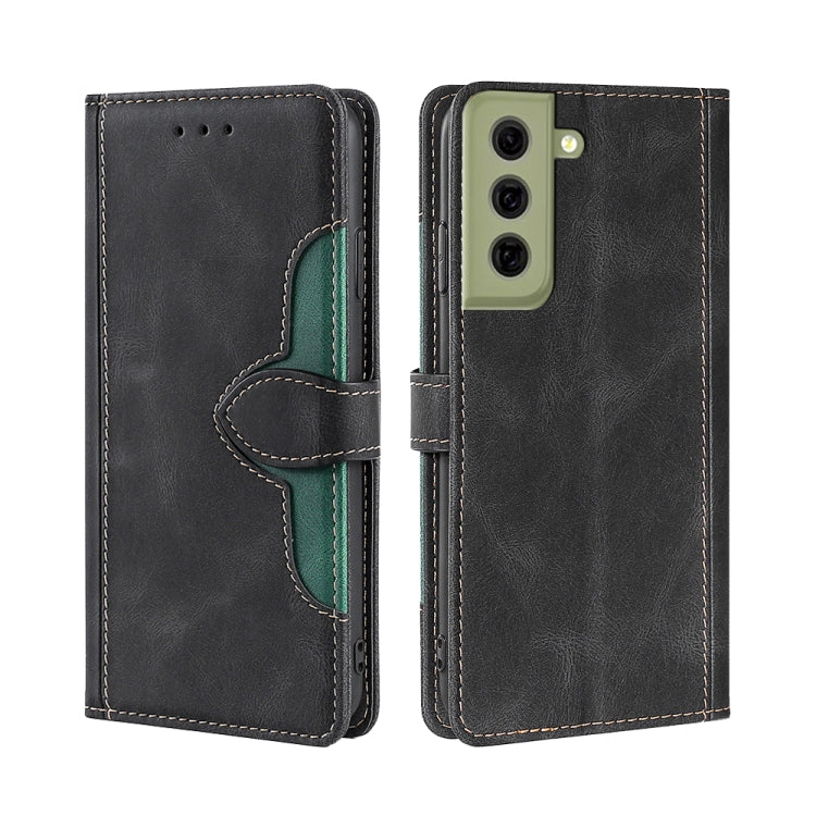 For Samsung Galaxy S21 FE Skin Feel Straw Hat Magnetic Buckle Leather Phone Case