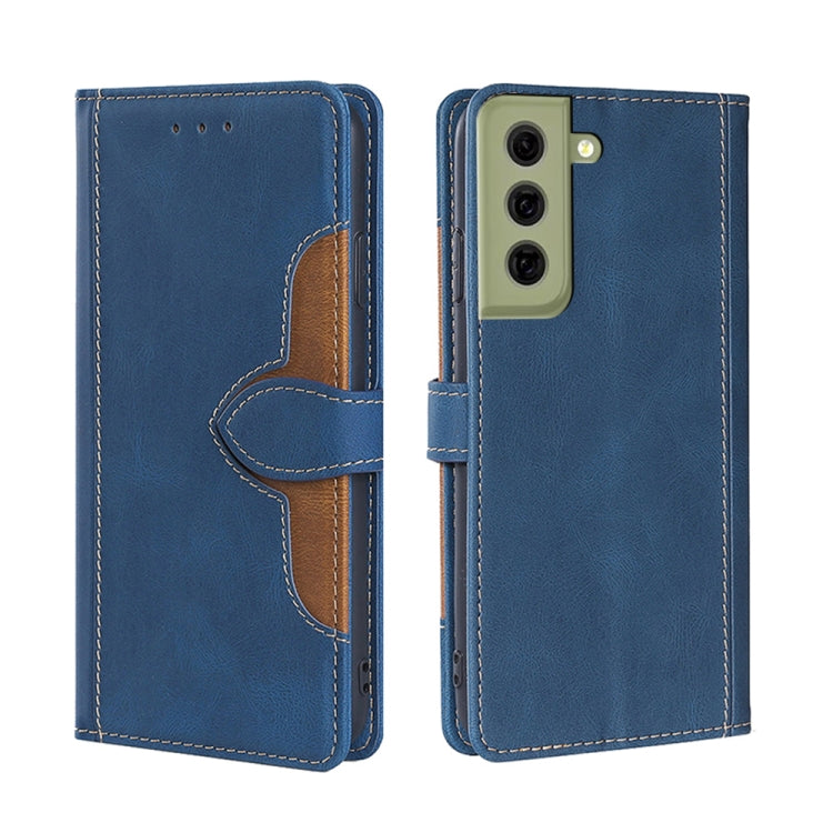 For Samsung Galaxy S21 FE Skin Feel Straw Hat Magnetic Buckle Leather Phone Case