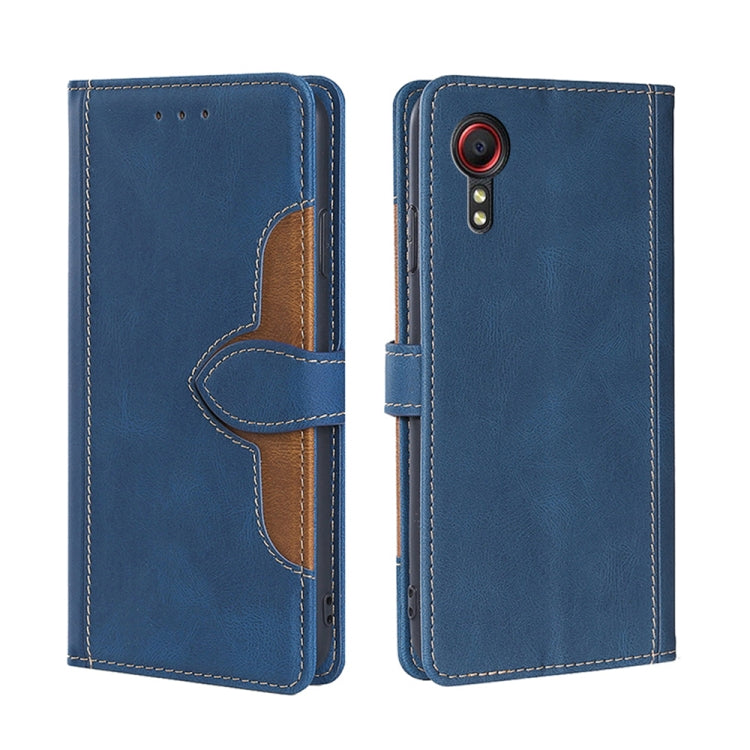 For Samsung Galaxy Xcover 5 Skin Feel Straw Hat Magnetic Buckle Leather Phone Case