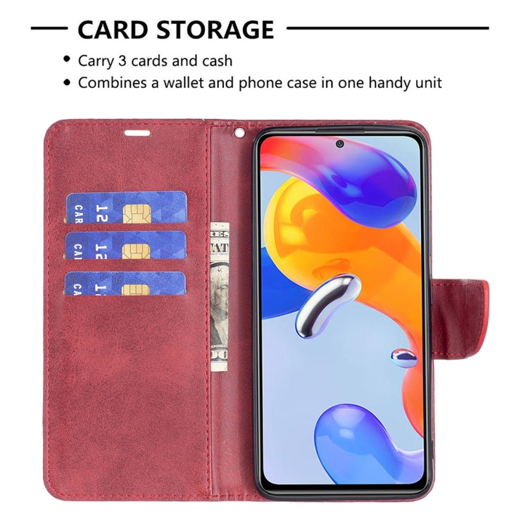 For Xiaomi Redmi Note 11 Pro International Version Lambskin Texture Pure Color Horizontal Flip Leather Phone Case
