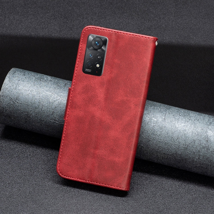 For Xiaomi Redmi Note 11 Pro International Version Lambskin Texture Pure Color Horizontal Flip Leather Phone Case