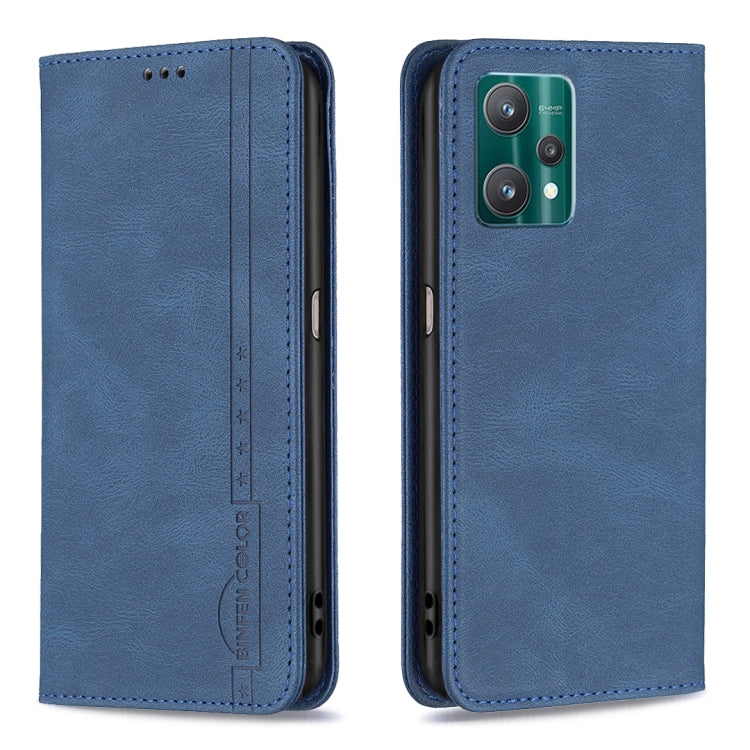 For OPPO Realme 9 Pro Magnetic RFID Blocking Anti-Theft Leather Case with Holder & Card Slots & Wallet