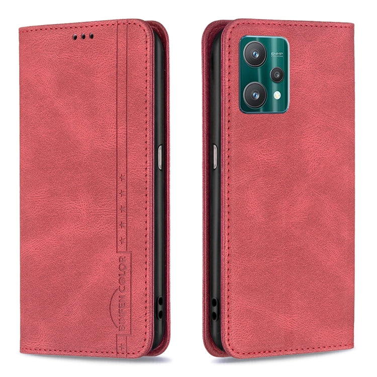 For OPPO Realme 9 Pro Magnetic RFID Blocking Anti-Theft Leather Case with Holder & Card Slots & Wallet