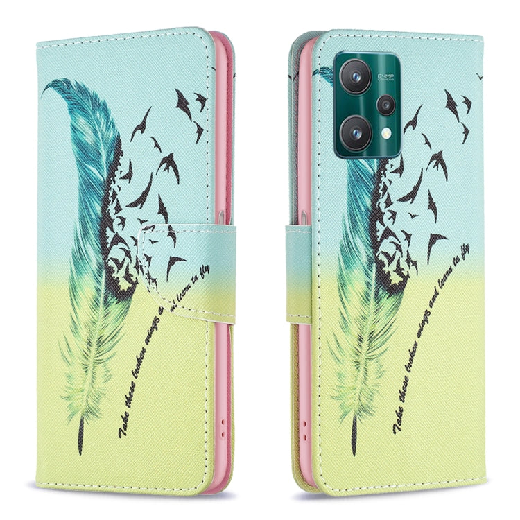 For OPPO Realme 9 Pro Colored Drawing Pattern Horizontal Flip Leather Case with Holder & Card Slots & Wallet