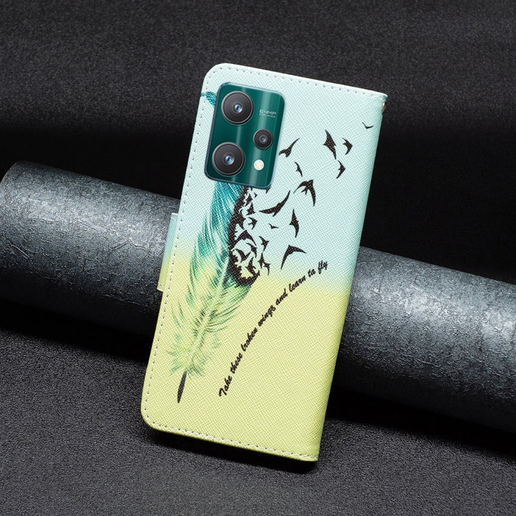 For OPPO Realme 9 Pro Colored Drawing Pattern Horizontal Flip Leather Case with Holder & Card Slots & Wallet