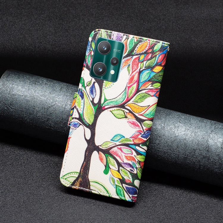 For OPPO Realme 9 Pro Colored Drawing Pattern Horizontal Flip Leather Case with Holder & Card Slots & Wallet