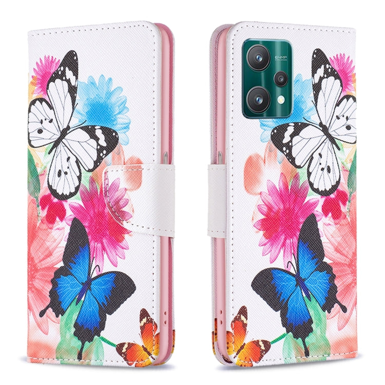For OPPO Realme 9 Pro Colored Drawing Pattern Horizontal Flip Leather Case with Holder & Card Slots & Wallet