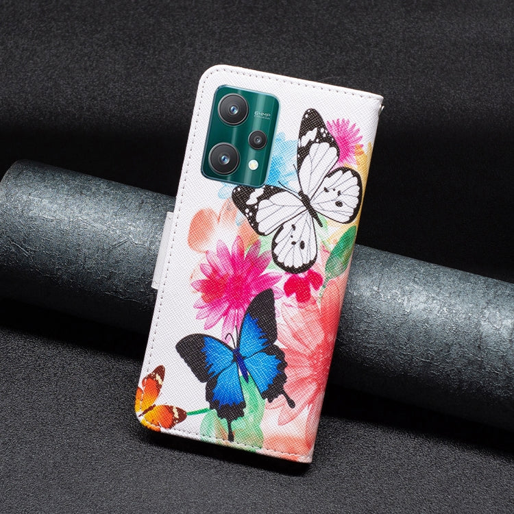 For OPPO Realme 9 Pro Colored Drawing Pattern Horizontal Flip Leather Case with Holder & Card Slots & Wallet