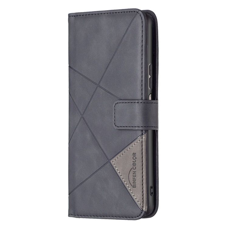 For Xiaomi Redmi Note 11 Pro International Version Rhombus Texture Magnetic Buckle Horizontal Flip Leather Phone Case