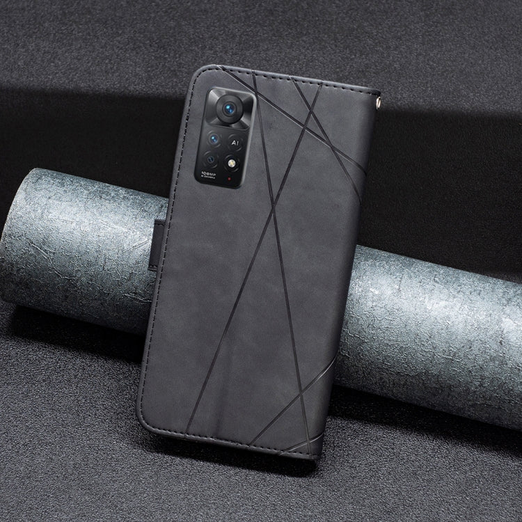 For Xiaomi Redmi Note 11 Pro International Version Rhombus Texture Magnetic Buckle Horizontal Flip Leather Phone Case