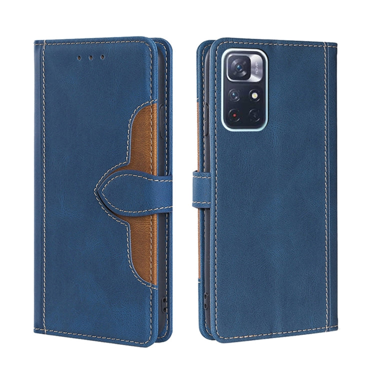 For Xiaomi Redmi Note 11 5G Skin Feel Straw Hat Magnetic Buckle Leather Phone Case