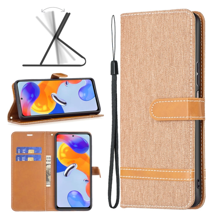 For Xiaomi Redmi Note 11 Pro International Version Color Matching Denim Texture Leather Phone Case