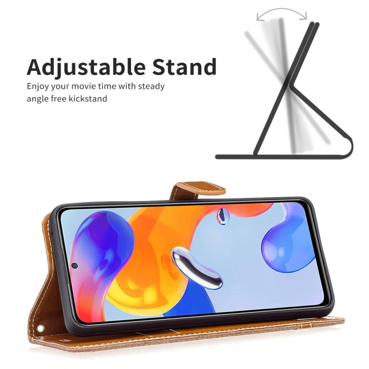 For Xiaomi Redmi Note 11 Pro International Version Color Matching Denim Texture Leather Phone Case