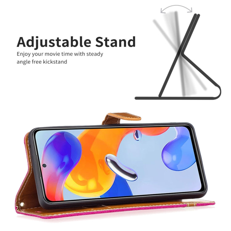 For Xiaomi Redmi Note 11 Pro International Version Color Matching Denim Texture Leather Phone Case