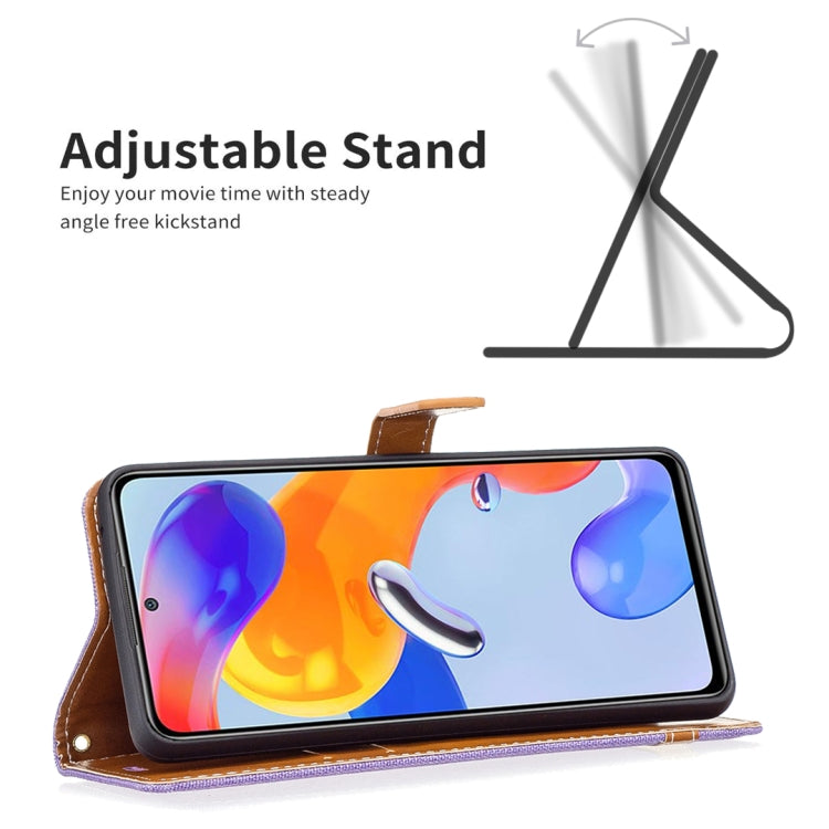 For Xiaomi Redmi Note 11 Pro International Version Color Matching Denim Texture Leather Phone Case