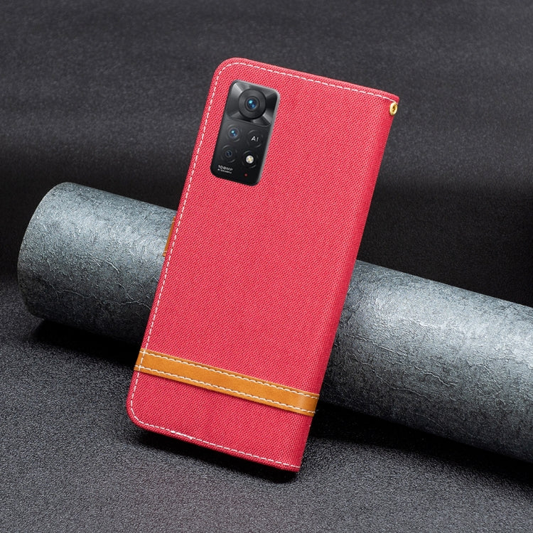 For Xiaomi Redmi Note 11 Pro International Version Color Matching Denim Texture Leather Phone Case