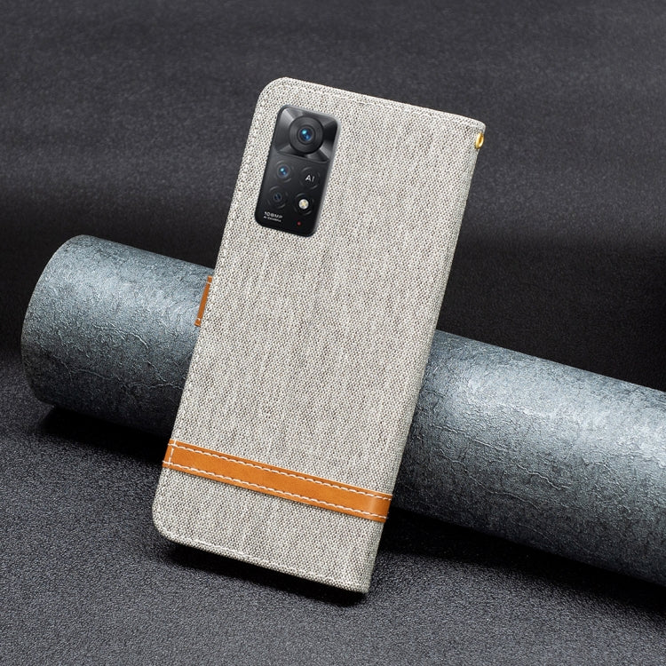 For Xiaomi Redmi Note 11 Pro International Version Color Matching Denim Texture Leather Phone Case