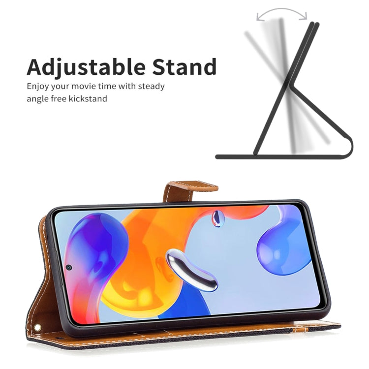 For Xiaomi Redmi Note 11 Pro International Version Color Matching Denim Texture Leather Phone Case