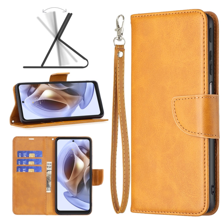 For Motorola Moto G31 / G41 Side Fingerprint Retro Lambskin Texture Leather Phone Case