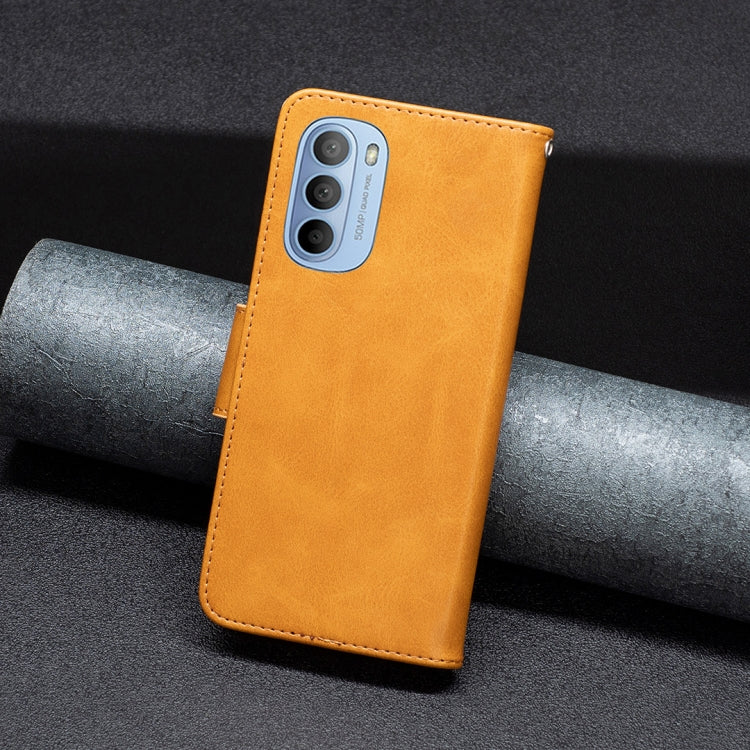 For Motorola Moto G31 / G41 Side Fingerprint Retro Lambskin Texture Leather Phone Case