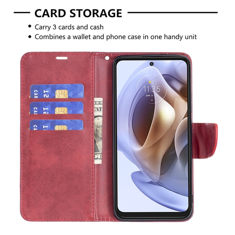 For Motorola Moto G31 / G41 Side Fingerprint Retro Lambskin Texture Leather Phone Case