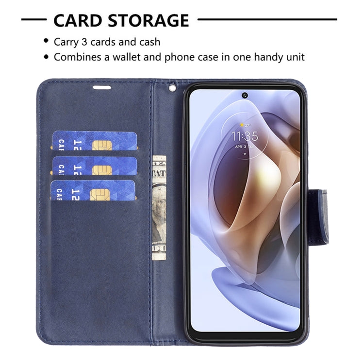 For Motorola Moto G31 / G41 Side Fingerprint Retro Lambskin Texture Leather Phone Case