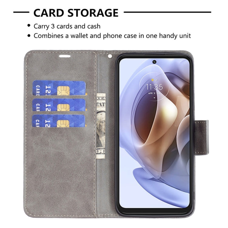 For Motorola Moto G31 / G41 Side Fingerprint Retro Lambskin Texture Leather Phone Case