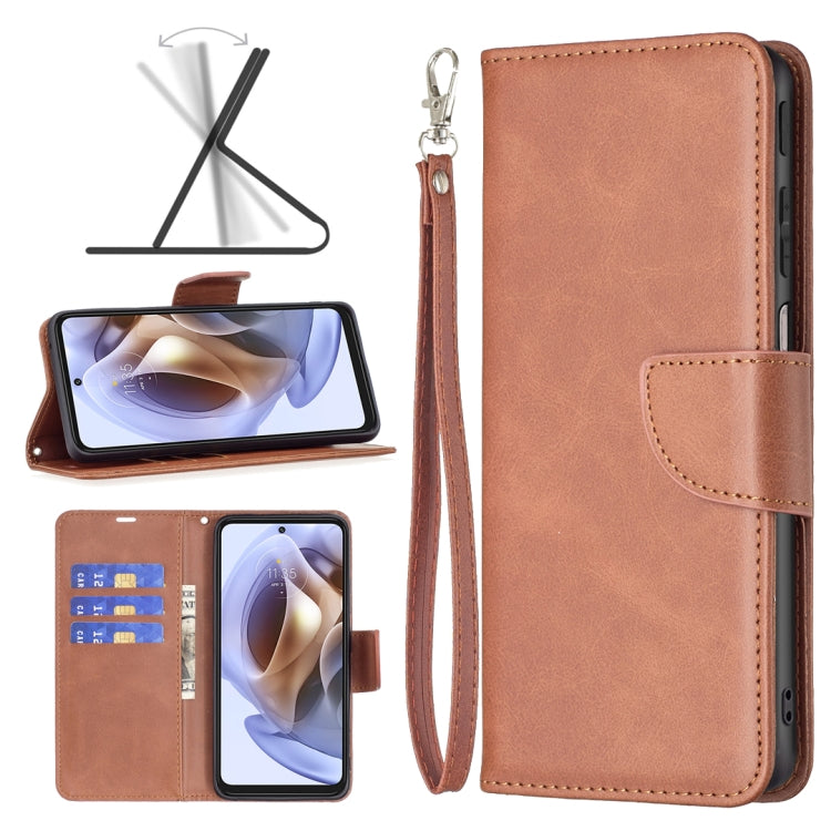 For Motorola Moto G31 / G41 Side Fingerprint Retro Lambskin Texture Leather Phone Case