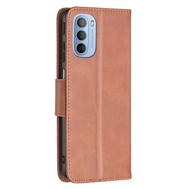 For Motorola Moto G31 / G41 Side Fingerprint Retro Lambskin Texture Leather Phone Case