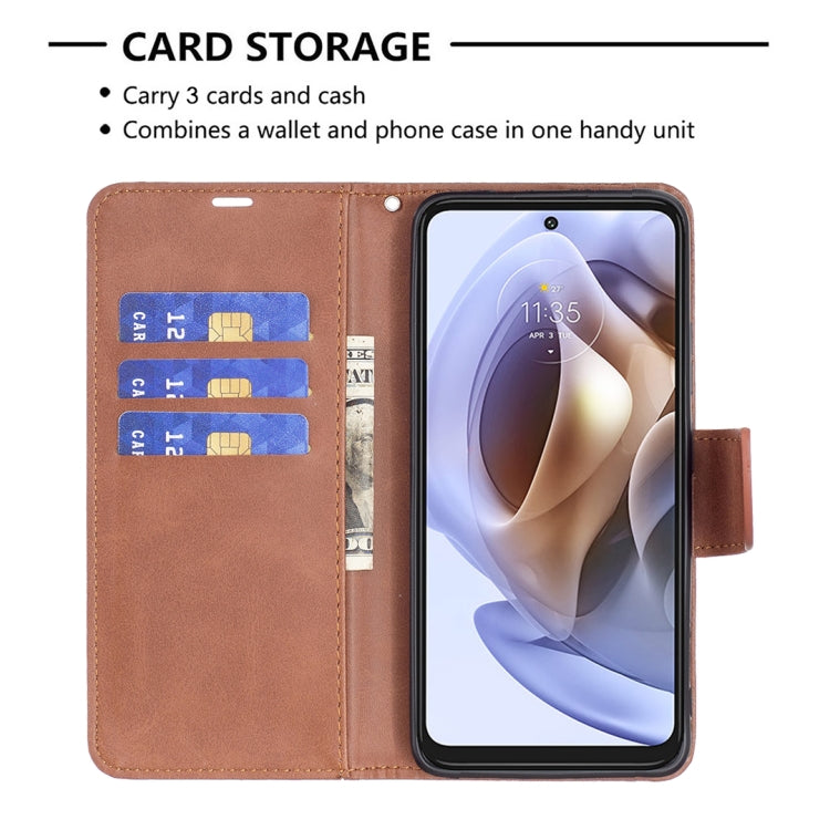For Motorola Moto G31 / G41 Side Fingerprint Retro Lambskin Texture Leather Phone Case