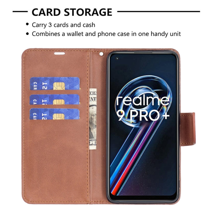 For OPPO Realme 9 Pro+ Retro Lambskin Texture Leather Phone Case