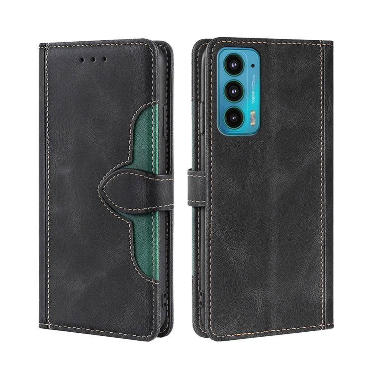 For Motorola Edge 20 Skin Feel Straw Hat Magnetic Buckle Leather Phone Case