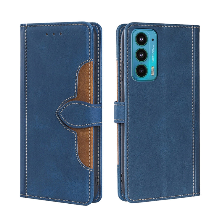 For Motorola Edge 20 Skin Feel Straw Hat Magnetic Buckle Leather Phone Case