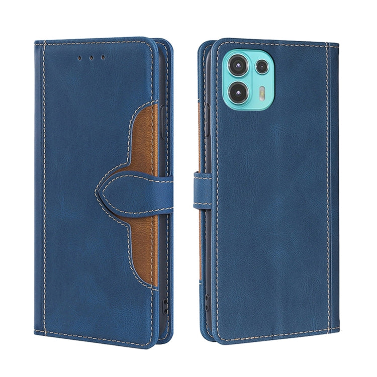 For Motorola Edge 20 Lite Skin Feel Straw Hat Magnetic Buckle Leather Phone Case
