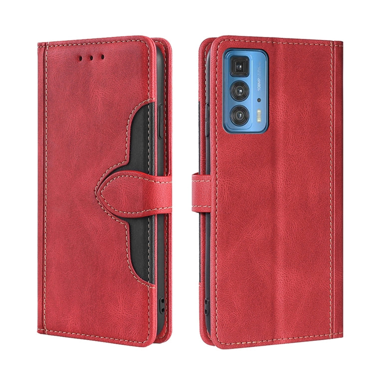 For Motorola Edge 20 Pro / S Pro Skin Feel Straw Hat Magnetic Buckle Leather Phone Case