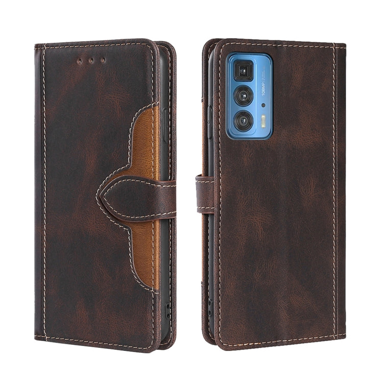 For Motorola Edge 20 Pro / S Pro Skin Feel Straw Hat Magnetic Buckle Leather Phone Case