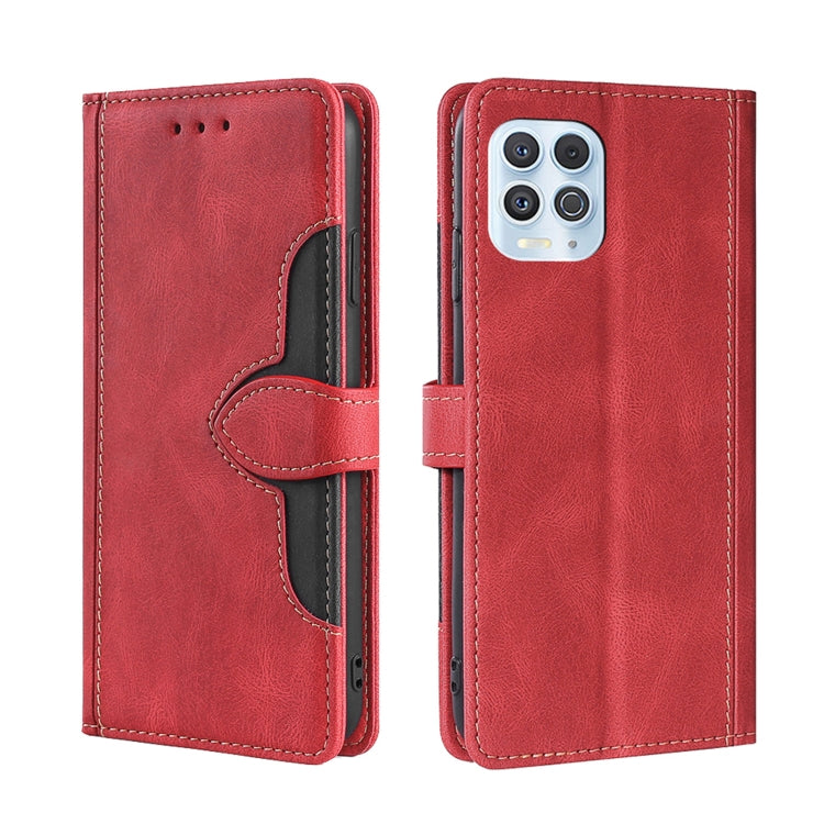 For Motorola Edge S / G100 Skin Feel Straw Hat Magnetic Buckle Leather Phone Case