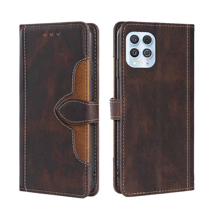 For Motorola Edge S / G100 Skin Feel Straw Hat Magnetic Buckle Leather Phone Case