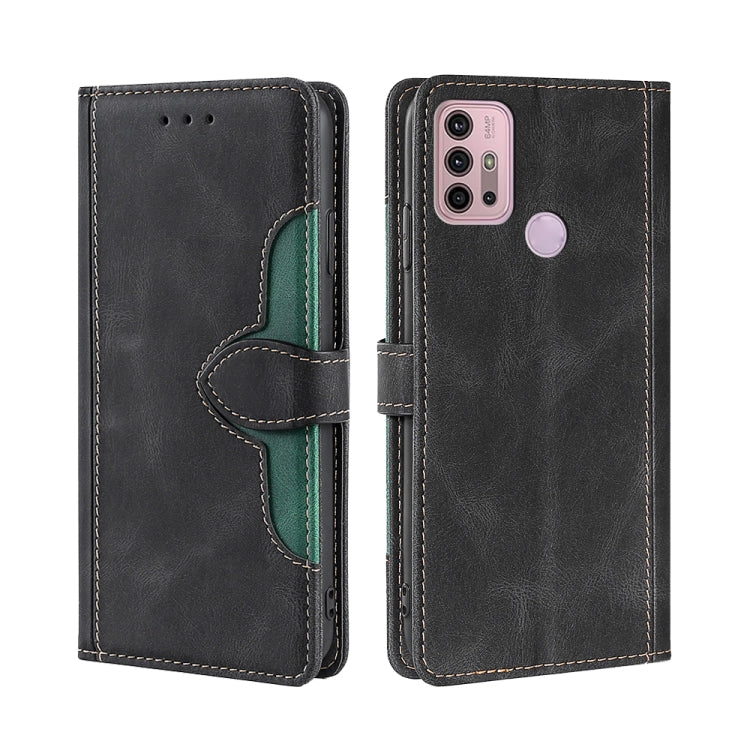 For Motorola Moto G30 Skin Feel Straw Hat Magnetic Buckle Leather Phone Case